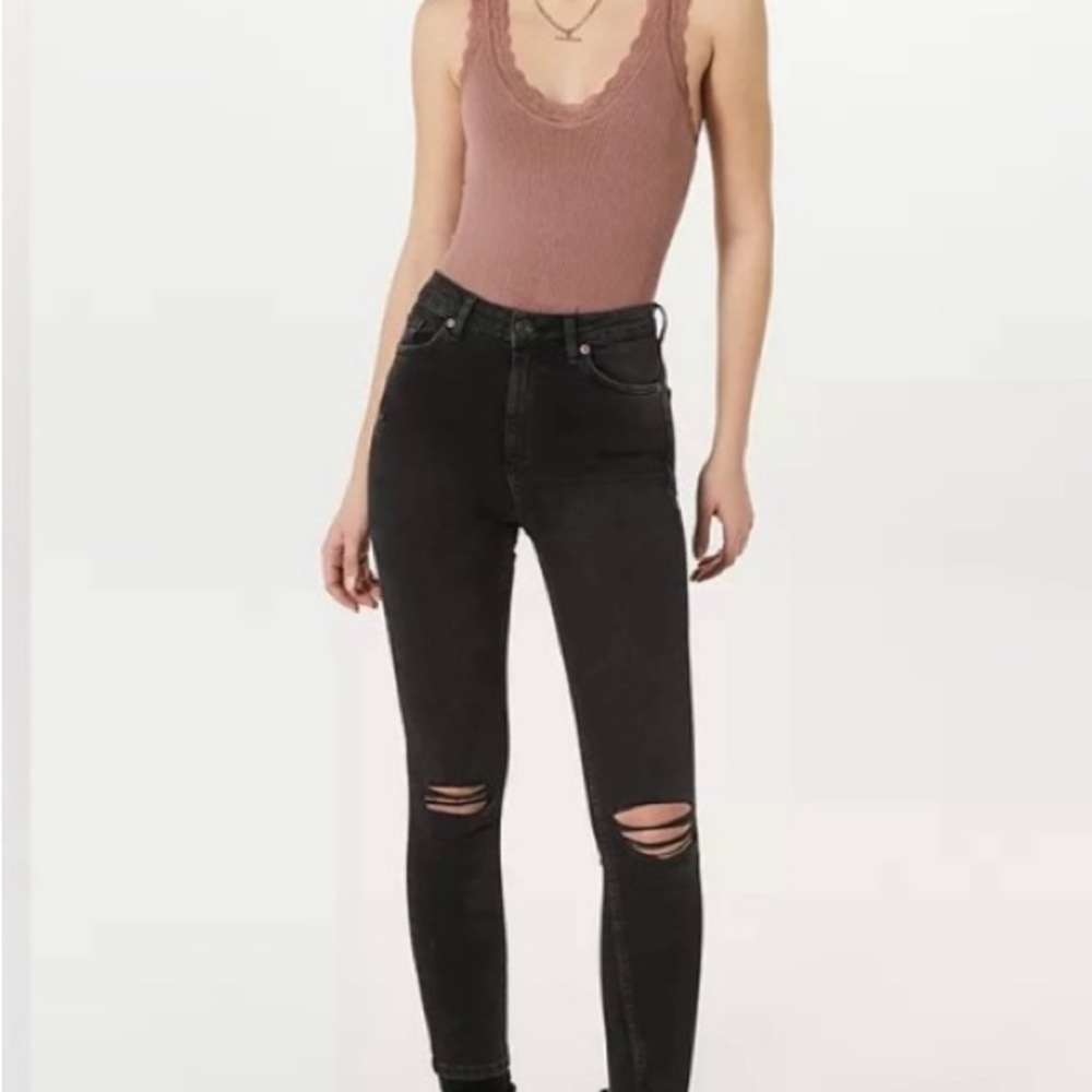 BDG Distressed Crop Twig High Rise Black Jeans